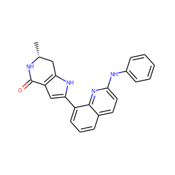 C[C@@H]1Cc2[nH]c(-c3cccc4ccc(Nc5ccccc5)nc34)cc2C(=O)N1 ZINC000222370423