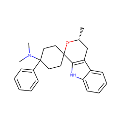 C[C@@H]1Cc2c([nH]c3ccccc23)C2(CCC(c3ccccc3)(N(C)C)CC2)O1 ZINC000003950143