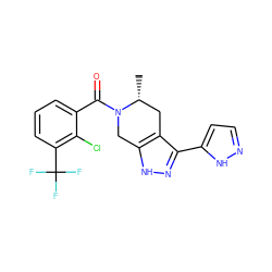 C[C@@H]1Cc2c(-c3ccn[nH]3)n[nH]c2CN1C(=O)c1cccc(C(F)(F)F)c1Cl ZINC000225992619