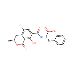 C[C@@H]1Cc2c(Cl)cc(C(=O)N[C@@H](Cc3ccccc3)C(=O)O)c(O)c2C(=O)O1 ZINC000003861782