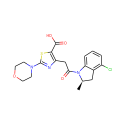 C[C@@H]1Cc2c(Cl)cccc2N1C(=O)Cc1nc(N2CCOCC2)sc1C(=O)O ZINC000103240857