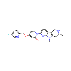 C[C@@H]1Cc2c(c3ccc(-n4ccc(OCc5ccc(F)cn5)cc4=O)nc3n2C)CN1 ZINC000142042015