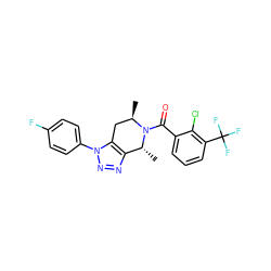 C[C@@H]1Cc2c(nnn2-c2ccc(F)cc2)[C@@H](C)N1C(=O)c1cccc(C(F)(F)F)c1Cl ZINC000225987886