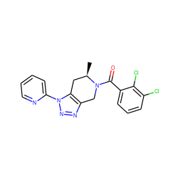 C[C@@H]1Cc2c(nnn2-c2ccccn2)CN1C(=O)c1cccc(Cl)c1Cl ZINC000225999330