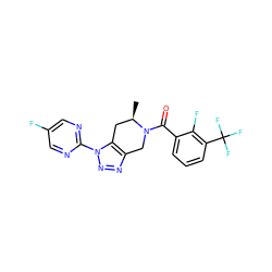 C[C@@H]1Cc2c(nnn2-c2ncc(F)cn2)CN1C(=O)c1cccc(C(F)(F)F)c1F ZINC000225972859