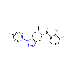 C[C@@H]1Cc2c(nnn2-c2ncc(F)cn2)CN1C(=O)c1cccc(Cl)c1Cl ZINC000225980458