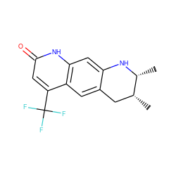 C[C@@H]1Cc2cc3c(C(F)(F)F)cc(=O)[nH]c3cc2N[C@@H]1C ZINC000013581069