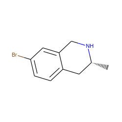 C[C@@H]1Cc2ccc(Br)cc2CN1 ZINC000013686849