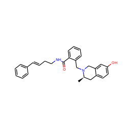 C[C@@H]1Cc2ccc(O)cc2CN1Cc1ccccc1C(=O)NCC/C=C/c1ccccc1 ZINC000013589146