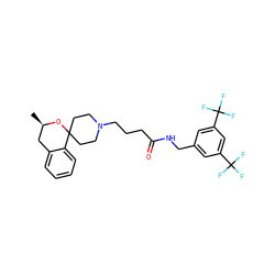 C[C@@H]1Cc2ccccc2C2(CCN(CCCC(=O)NCc3cc(C(F)(F)F)cc(C(F)(F)F)c3)CC2)O1 ZINC000473108538