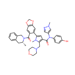 C[C@@H]1Cc2ccccc2CN1C(=O)c1cc2c(cc1-c1cc(C(=O)N(c3ccc(O)cc3)c3cnn(C)c3)c(CN3CCOCC3)n1C)OCO2 ZINC000261075241