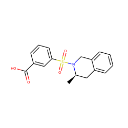 C[C@@H]1Cc2ccccc2CN1S(=O)(=O)c1cccc(C(=O)O)c1 ZINC000095555122