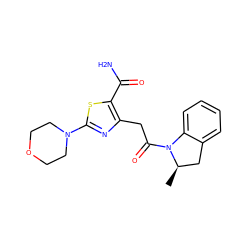 C[C@@H]1Cc2ccccc2N1C(=O)Cc1nc(N2CCOCC2)sc1C(N)=O ZINC000103240877