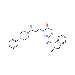 C[C@@H]1Cc2ccccc2N1C(=O)c1ccc(=O)n(CCC(=O)N2CCN(c3ccccc3)CC2)n1 ZINC000064892113