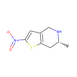 C[C@@H]1Cc2sc([N+](=O)[O-])cc2CN1 ZINC000029039181