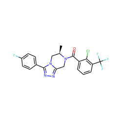 C[C@@H]1Cn2c(nnc2-c2ccc(F)cc2)CN1C(=O)c1cccc(C(F)(F)F)c1Cl ZINC000473105926