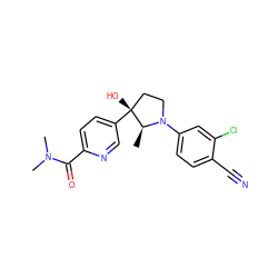 C[C@@H]1N(c2ccc(C#N)c(Cl)c2)CC[C@@]1(O)c1ccc(C(=O)N(C)C)nc1 ZINC000095589539