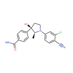 C[C@@H]1N(c2ccc(C#N)c(Cl)c2)CC[C@@]1(O)c1ccc(C(N)=O)cc1 ZINC000095590284