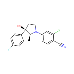 C[C@@H]1N(c2ccc(C#N)c(Cl)c2)CC[C@@]1(O)c1ccc(F)cc1 ZINC000095587161