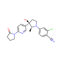 C[C@@H]1N(c2ccc(C#N)c(Cl)c2)CC[C@@]1(O)c1ccc(N2CCCC2=O)nc1 ZINC000095591236