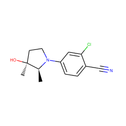 C[C@@H]1N(c2ccc(C#N)c(Cl)c2)CC[C@]1(C)O ZINC000118796201