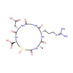 C[C@@H]1NC(=O)C[S@@+]([O-])C[C@@H](C(=O)O)NC(=O)[C@H](CC(=O)O)NC(=O)CNC(=O)[C@H](CCCN=C(N)N)NC1=O ZINC000026172916
