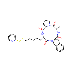 C[C@@H]1NC(=O)C2(Cc3ccccc3C2)NC(=O)[C@H](CCCCCSSc2ccccn2)NC(=O)[C@H]2CCCN2C1=O ZINC000028876412