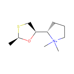 C[C@@H]1O[C@H]([C@@H]2CCC[N+]2(C)C)CS1 ZINC000013840326