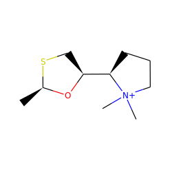 C[C@@H]1O[C@H]([C@H]2CCC[N+]2(C)C)CS1 ZINC000013840324