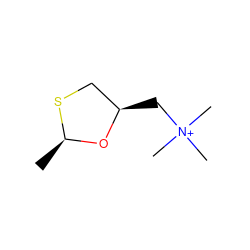 C[C@@H]1O[C@H](C[N+](C)(C)C)CS1 ZINC000002539812