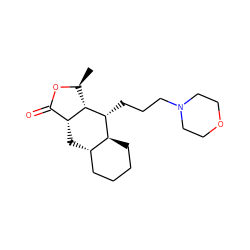 C[C@@H]1OC(=O)[C@H]2C[C@H]3CCCC[C@@H]3[C@@H](CCCN3CCOCC3)[C@@H]12 ZINC000028004492