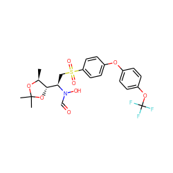 C[C@@H]1OC(C)(C)O[C@H]1[C@@H](CS(=O)(=O)c1ccc(Oc2ccc(OC(F)(F)F)cc2)cc1)N(O)C=O ZINC000013471953