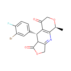 C[C@@H]1OCC(=O)C2=C1N=C1COC(=O)C1[C@@H]2c1ccc(F)c(Br)c1 ZINC000034340443