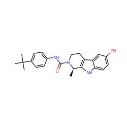 C[C@@H]1c2[nH]c3ccc(O)cc3c2CCN1C(=O)Nc1ccc(C(C)(C)C)cc1 ZINC000095594630