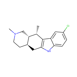 C[C@@H]1c2c([nH]c3ccc(Cl)cc23)C[C@H]2CCN(C)C[C@H]12 ZINC000073158134