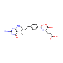 C[C@@H]1c2c(nc(N)[nH]c2=O)NC[C@@H]1CCc1ccc(C(=O)N[C@@H](CCC(=O)O)C(=O)O)cc1 ZINC000026258161