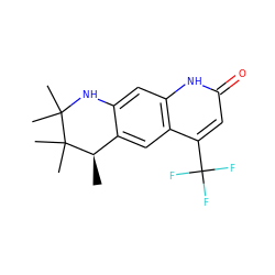 C[C@@H]1c2cc3c(C(F)(F)F)cc(=O)[nH]c3cc2NC(C)(C)C1(C)C ZINC000013778393