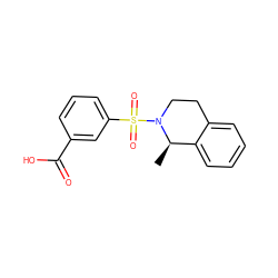 C[C@@H]1c2ccccc2CCN1S(=O)(=O)c1cccc(C(=O)O)c1 ZINC000095554507