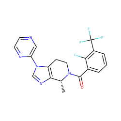 C[C@@H]1c2ncn(-c3cnccn3)c2CCN1C(=O)c1cccc(C(F)(F)F)c1F ZINC000218520824