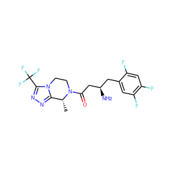 C[C@@H]1c2nnc(C(F)(F)F)n2CCN1C(=O)C[C@H](N)Cc1cc(F)c(F)cc1F ZINC000028967367