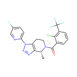 C[C@@H]1c2nnn(-c3ccc(F)cn3)c2CCN1C(=O)c1cccc(C(F)(F)F)c1Cl ZINC000218464322