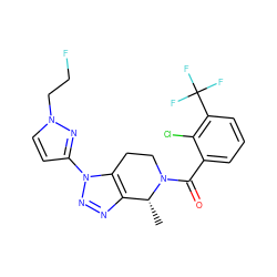 C[C@@H]1c2nnn(-c3ccn(CCF)n3)c2CCN1C(=O)c1cccc(C(F)(F)F)c1Cl ZINC000218452158