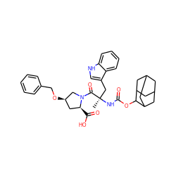 C[C@](Cc1c[nH]c2ccccc12)(NC(=O)OC1C2CC3CC(C2)CC1C3)C(=O)N1C[C@H](OCc2ccccc2)C[C@@H]1C(=O)O ZINC000029217198