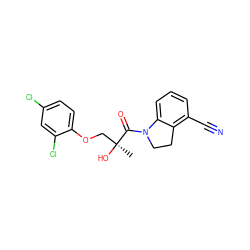 C[C@](O)(COc1ccc(Cl)cc1Cl)C(=O)N1CCc2c(C#N)cccc21 ZINC000169307059