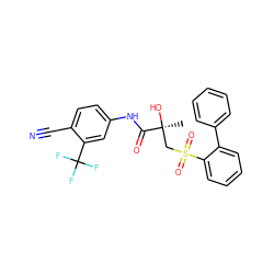 C[C@](O)(CS(=O)(=O)c1ccccc1-c1ccccc1)C(=O)Nc1ccc(C#N)c(C(F)(F)F)c1 ZINC000035325249