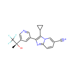 C[C@](O)(c1cncc(-c2nc3ccc(C#N)cn3c2C2CC2)c1)C(F)(F)F ZINC000221926533