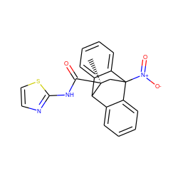 C[C@]1(C(=O)Nc2nccs2)CC2([N+](=O)[O-])c3ccccc3C1c1ccccc12 ZINC000040914873