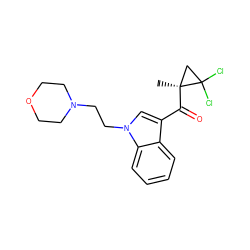 C[C@]1(C(=O)c2cn(CCN3CCOCC3)c3ccccc23)CC1(Cl)Cl ZINC000045318924