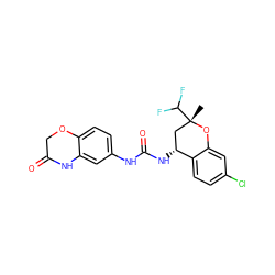 C[C@]1(C(F)F)C[C@@H](NC(=O)Nc2ccc3c(c2)NC(=O)CO3)c2ccc(Cl)cc2O1 ZINC000145713026