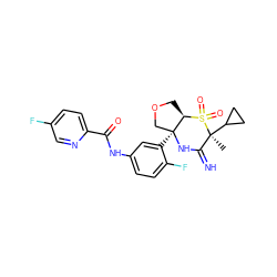 C[C@]1(C2CC2)C(=N)N[C@@]2(c3cc(NC(=O)c4ccc(F)cn4)ccc3F)COC[C@H]2S1(=O)=O ZINC001772589425